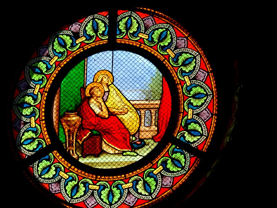 Vitrail, église Saint-Clodoald, Saint-Cloud, Hauts-de-Sein… 
