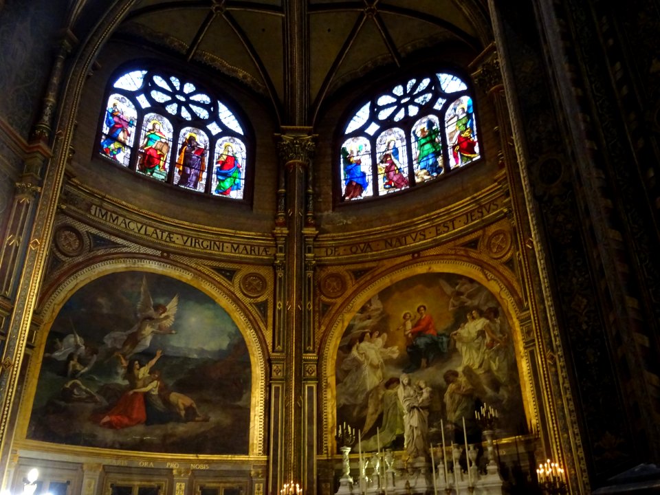 Tableaux et vitraux, église Saint-Eustache, rue Rambuteau,… 