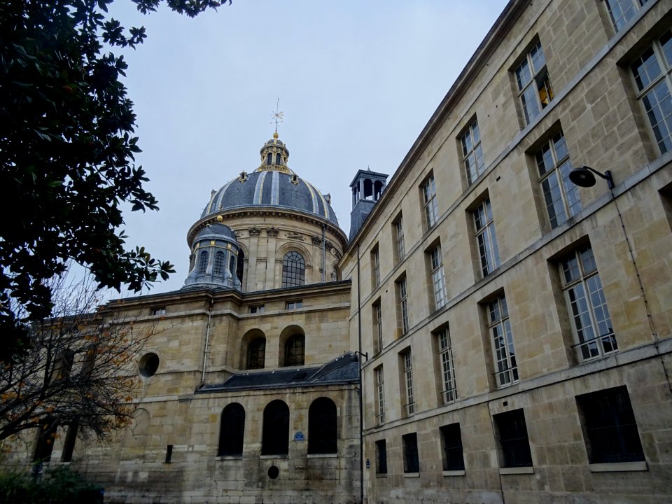 Vu depuis la rue Mazarine, le sommet de l'Institut de Fran… 