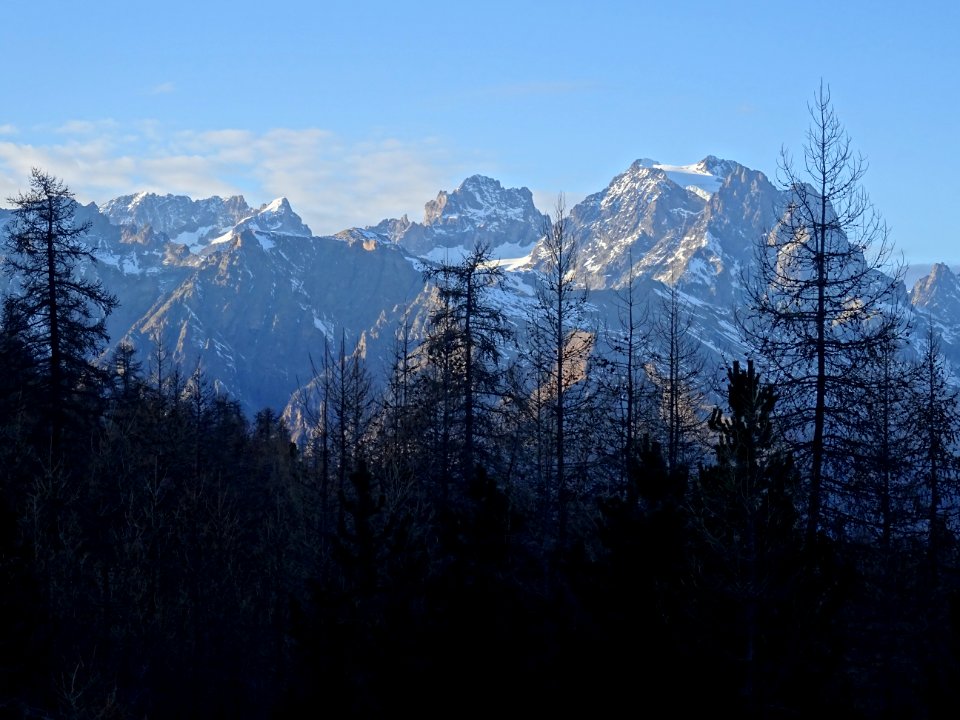 Les Ailefroides, le Pic sans Nom et le Mont Pelvoux 