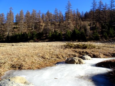 Ruisseau temporaire gelé 