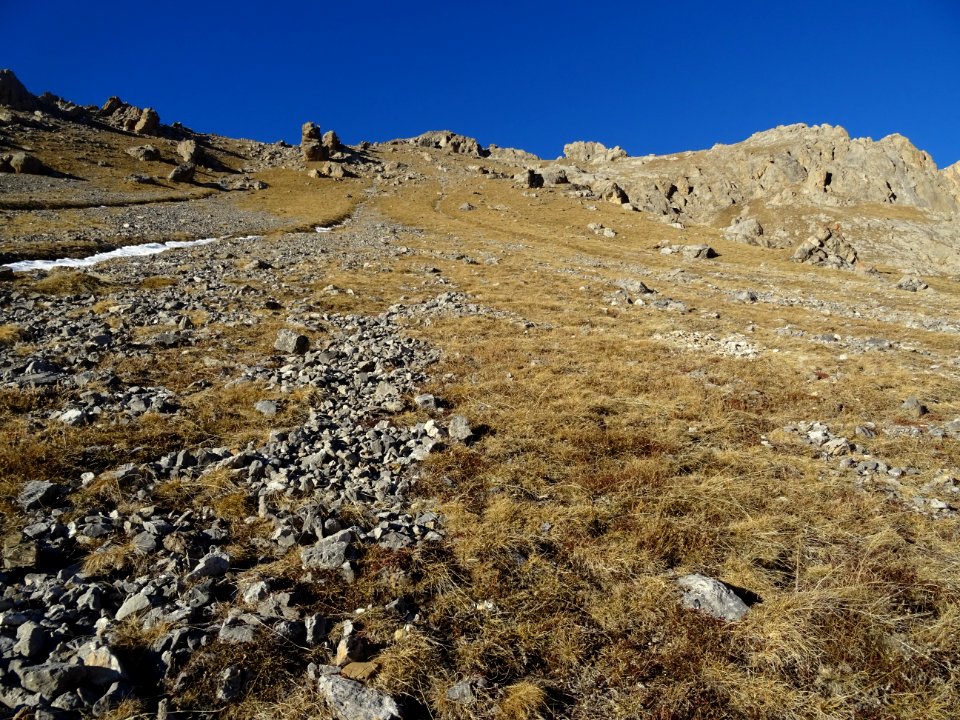 Montée raide dans l'alpage de Coste Blaou, pour atteindre … 