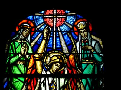 Détail d'un vitrail, église Sainte-Geneviève des Grandes C… 
