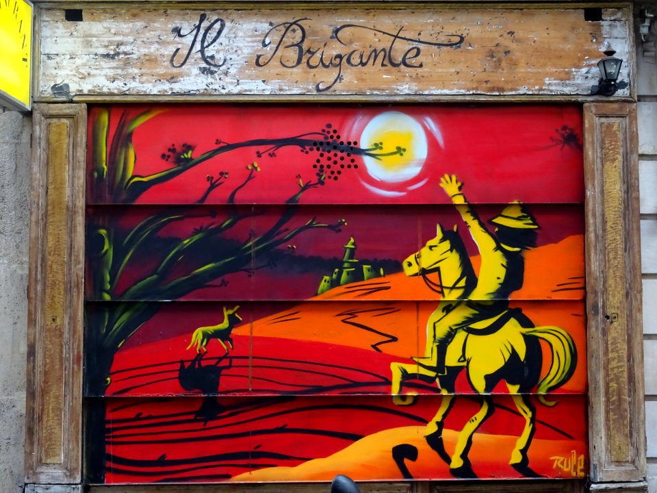 Peinture sur le volet métallique du Ristorante Il Brigant… | Flickr