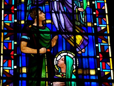 Détail d'un vitrail, église Notre-Dame de Clignancourt, pl… 