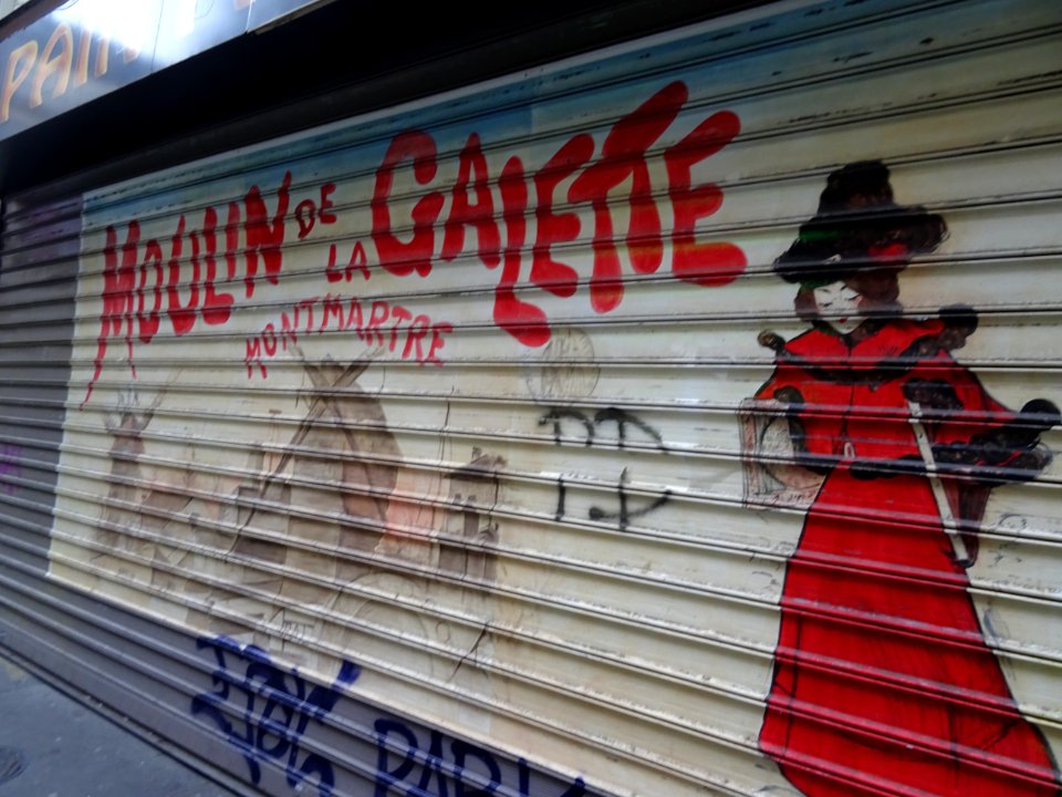 Peinture sur rideau métallique, rue Cavallotti, 18e arr., … 
