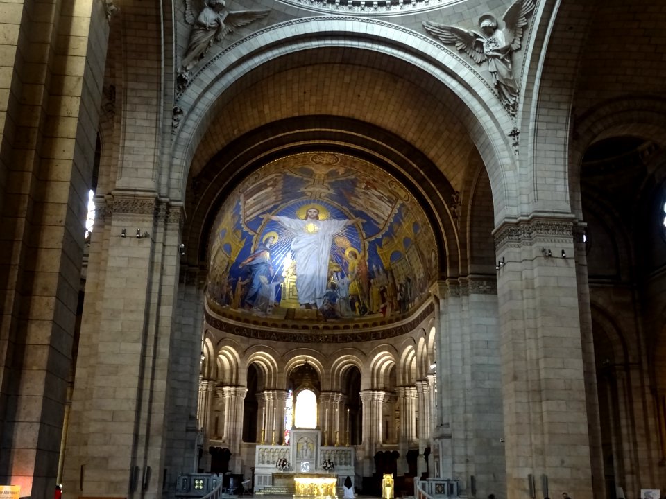 Intérieur, choeur, abside et mosaïque, basilique du Sacré-… 