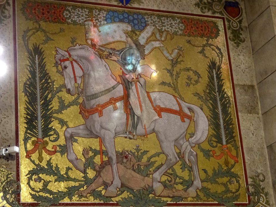 Mosaïque de Jeanne d'Arc, par H Pinta Pinxit et René Marin… 