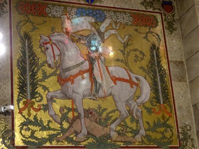 Mosaïque de Jeanne d'Arc, par H Pinta Pinxit et René Marin… 