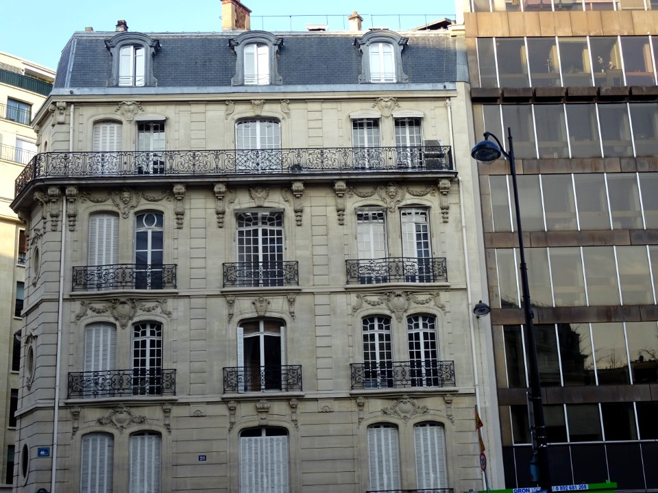 Immeuble, au 20 rue de Courcelles, 8e arr., Paris 