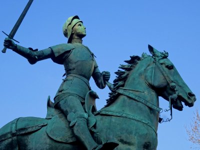 Statue équestre en bronze de Jeanne d'Arc, par Paul Dubois… 