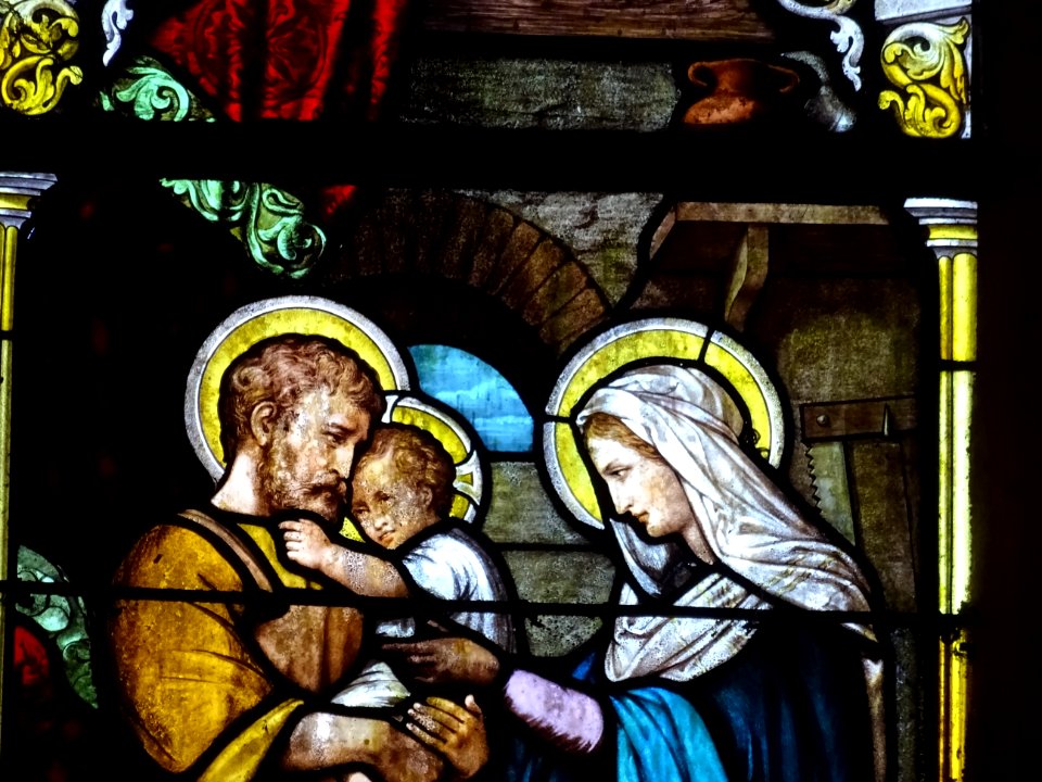Détail d'un vitrail, église Saint-Pierre, Chilleurs-aux-Bo… 