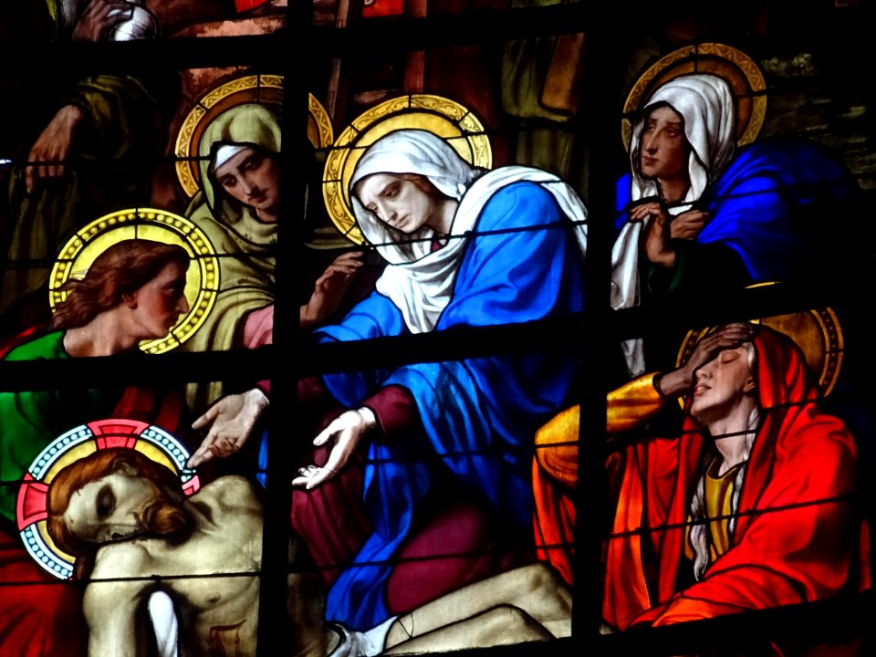 Détail d'un vitrail, église Saint Augustin, place Saint Au… 