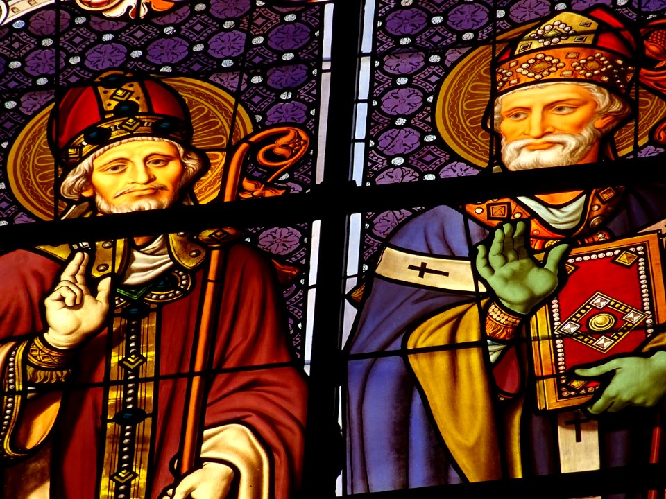 Détail d'un vitrail, église Saint Augustin, place Saint Au… 