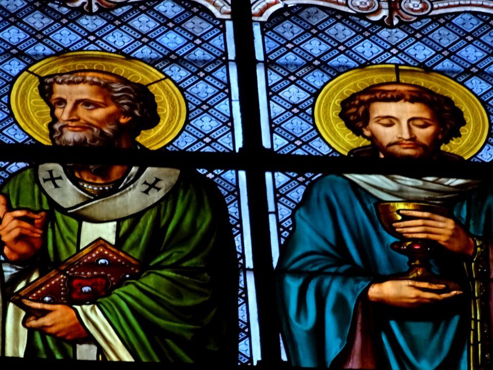 Détail d'un vitrail, église Saint Augustin, place Saint Au… 