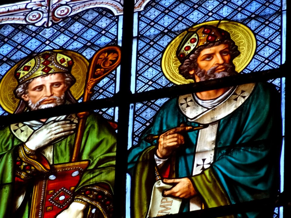 Détail d'un vitrail, église Saint Augustin, place Saint Au… 
