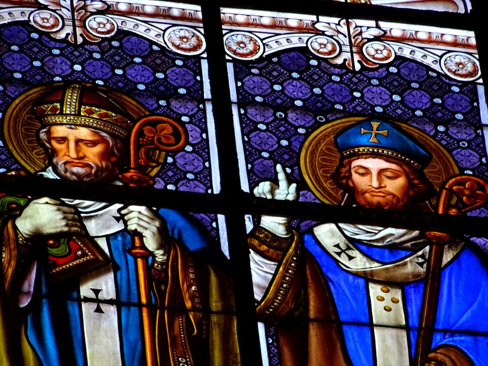 Détail d'un vitrail, église Saint Augustin, place Saint Au… 