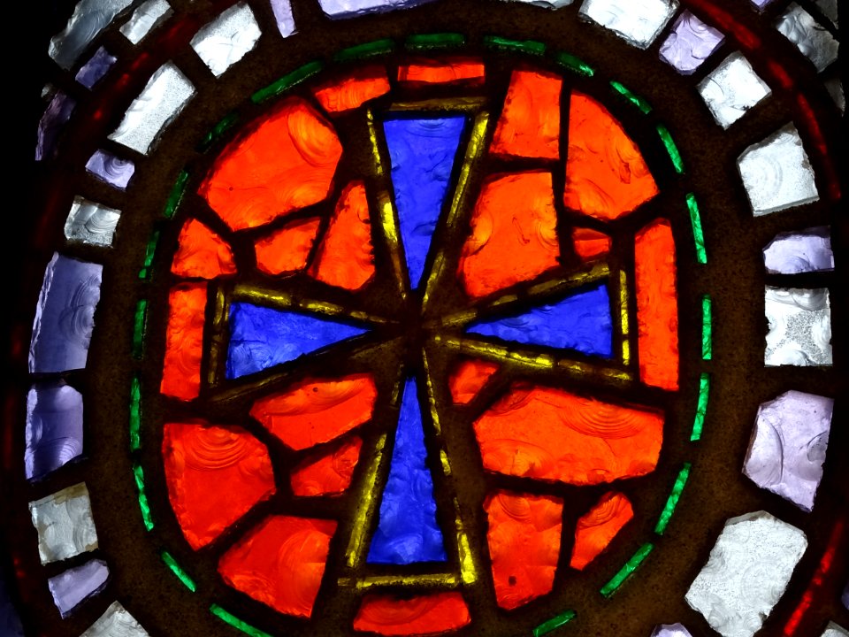 Détail d'un vitrail, église du Saint-Sacrement, 23 avenue … 