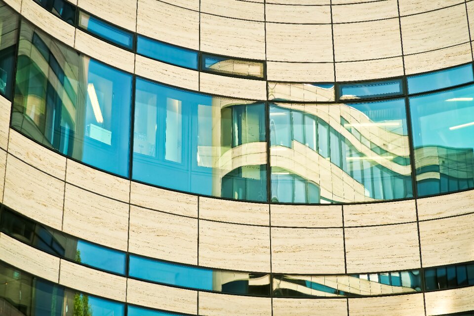 Glass building city