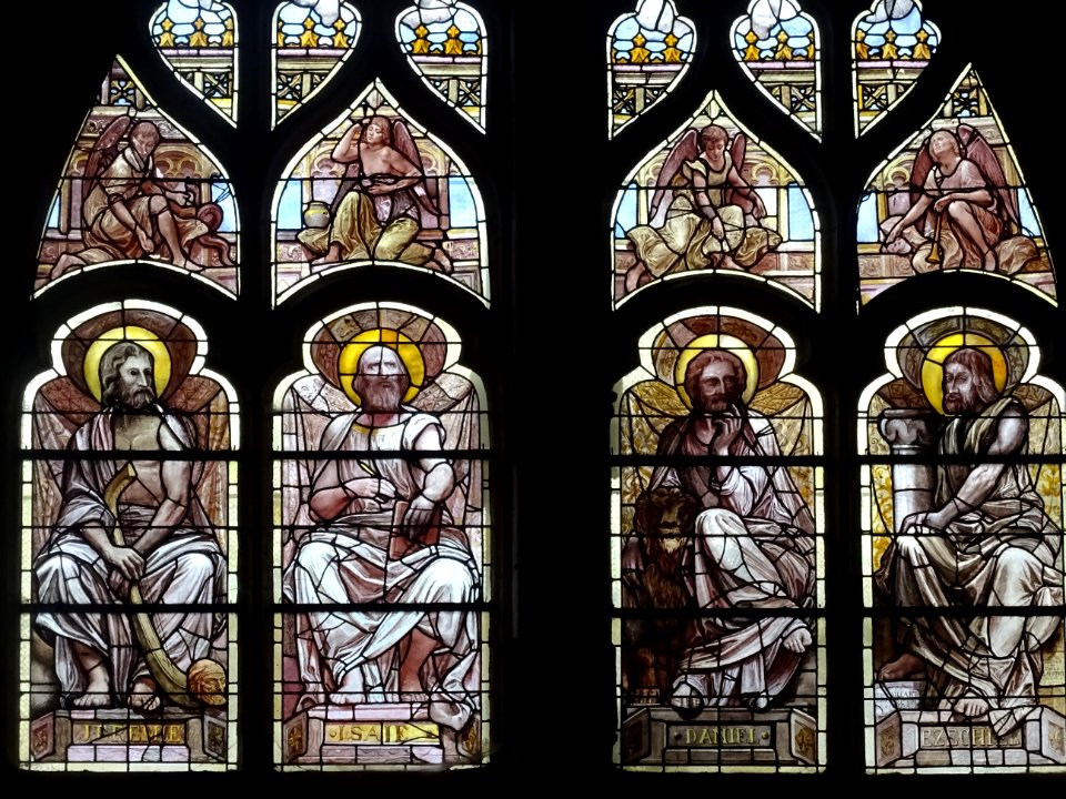 Vitraux, Jeremie, Isaie, Daniel, Ezechiel, cathédrale Notr… 