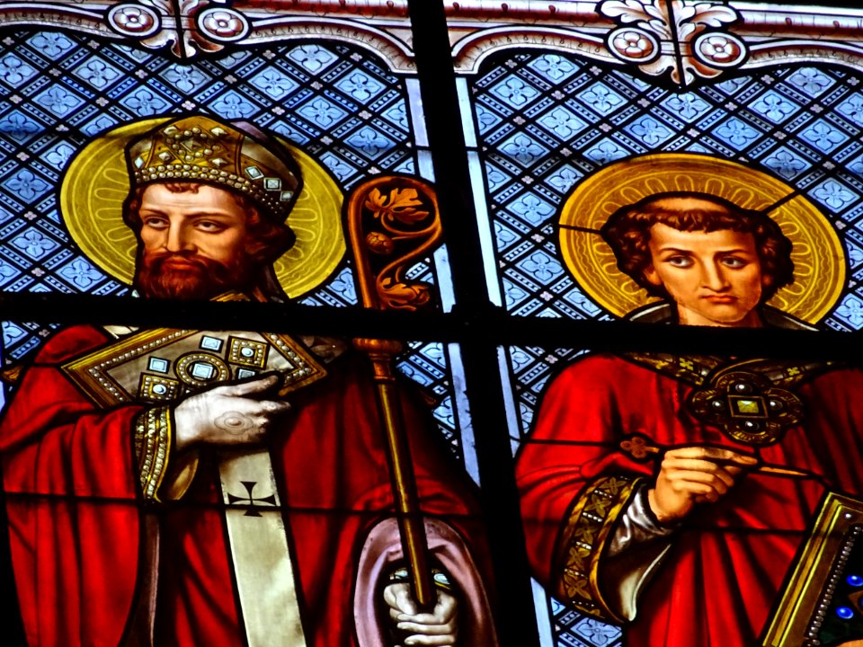 Détail d'un vitrail, église Saint Augustin, place Saint Au… 