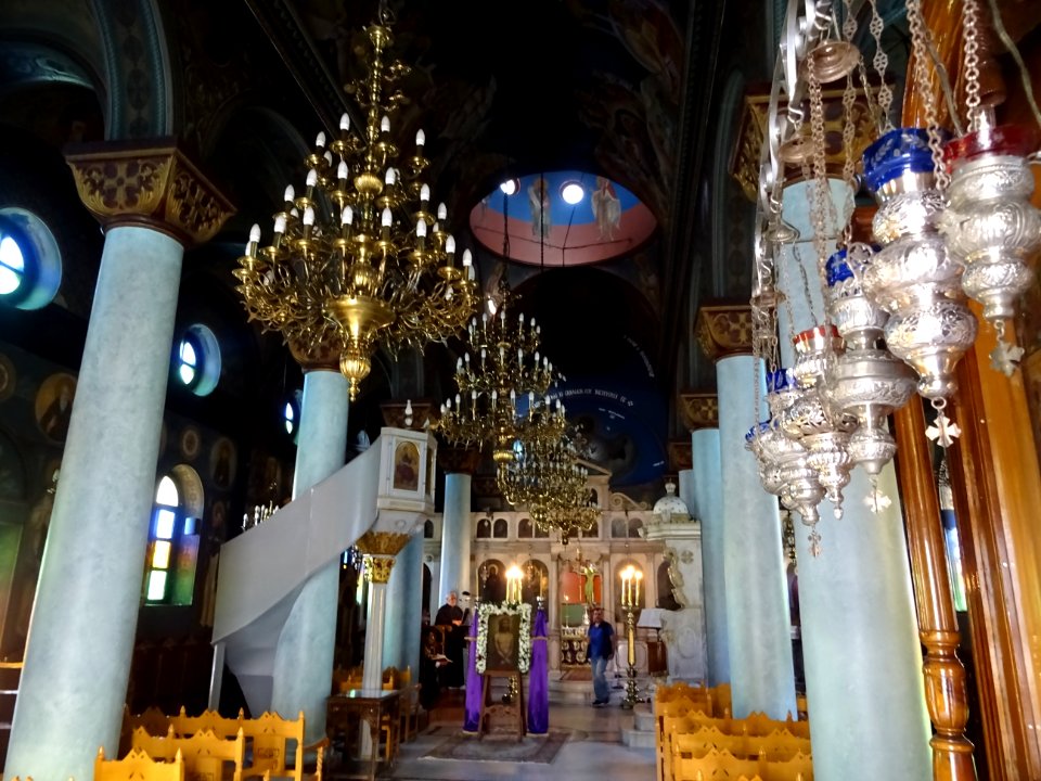Intérieur de l'église orthodoxe, Agia Paraskevi, Kos, île … 