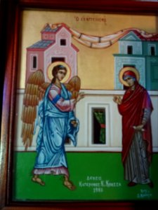 Intérieur de l'église orthodoxe, Agia Paraskevi, Kos, île … 