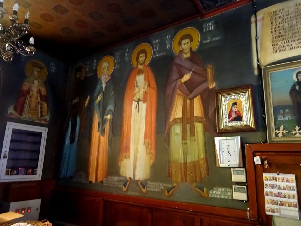 Intérieur de l'église orthodoxe, Agia Paraskevi, Kos, île … 