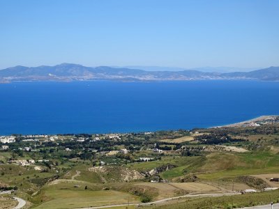 La côte Est de l'île de Kos, la mer et la Turquie 
