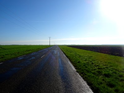Route rectiligne entre Saint-Lyé-la-Forêt et Neuville-aux-… 