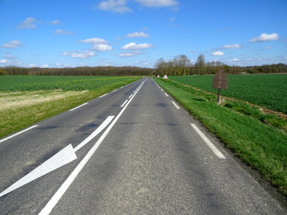Route D410 entre Tousson et Oncy-sur-Ecole, Seine-et-Marne… 