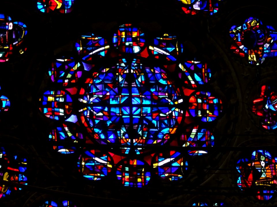 Rosace, intérieur de la basilique Saint-Denys, Argenteuil,… 