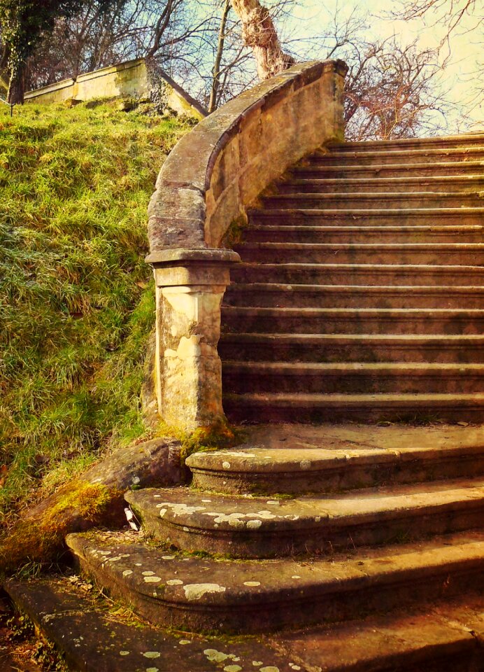 Gradually external staircase rise