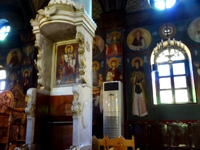 Intérieur de l'église orthodoxe, Agia Paraskevi, Kos, île … 