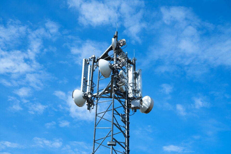 Blue technology covered sky