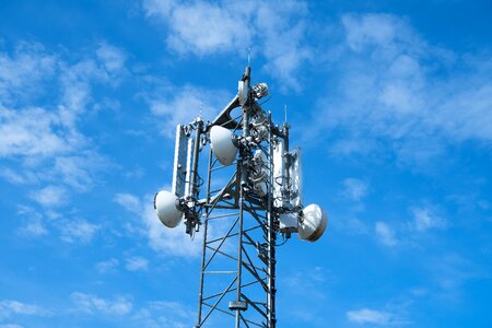 Blue technology covered sky