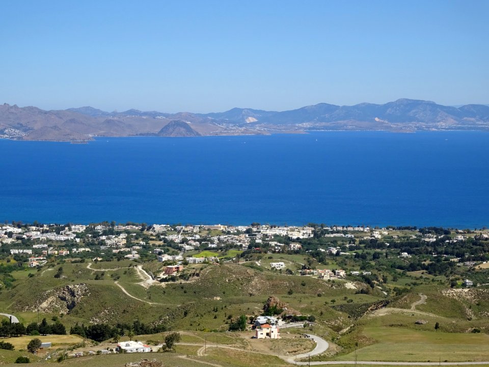 La côte Est de l'île de Kos, la mer et la Turquie 