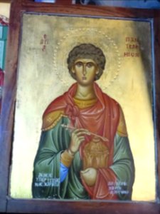 Intérieur de l'église orthodoxe, Agia Paraskevi, Kos, île … 