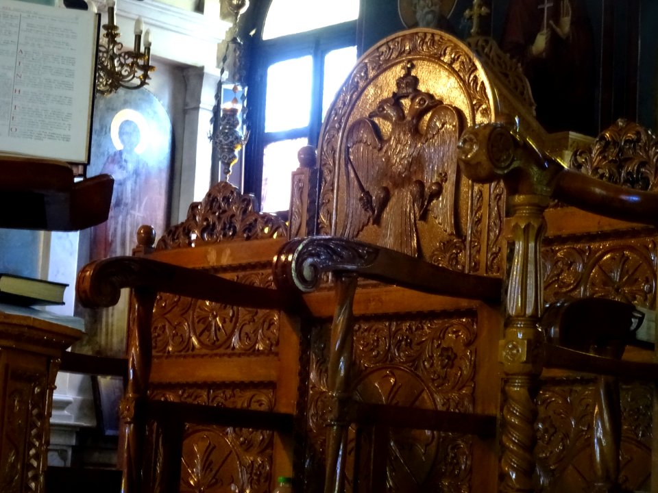 Intérieur de l'église orthodoxe, Agia Paraskevi, Kos, île … 