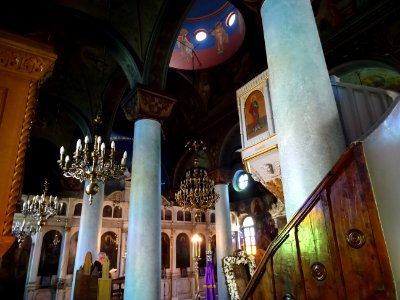 Intérieur de l'église orthodoxe, Agia Paraskevi, Kos, île … 