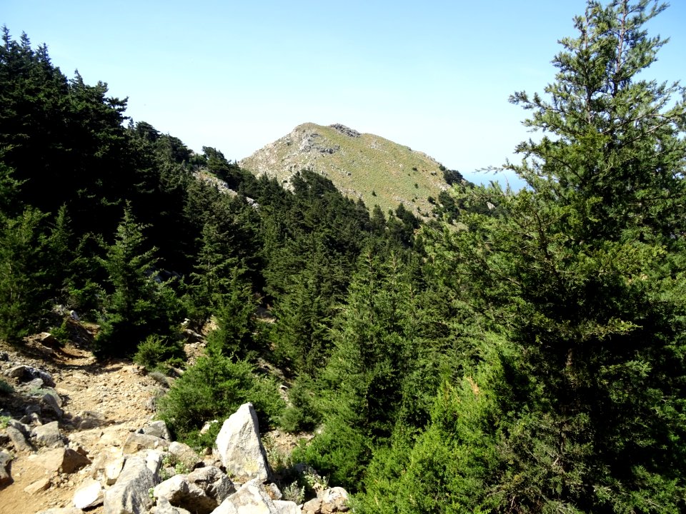 Depuis le Mont Dikeos, vue de la crête vers l'Ouest 