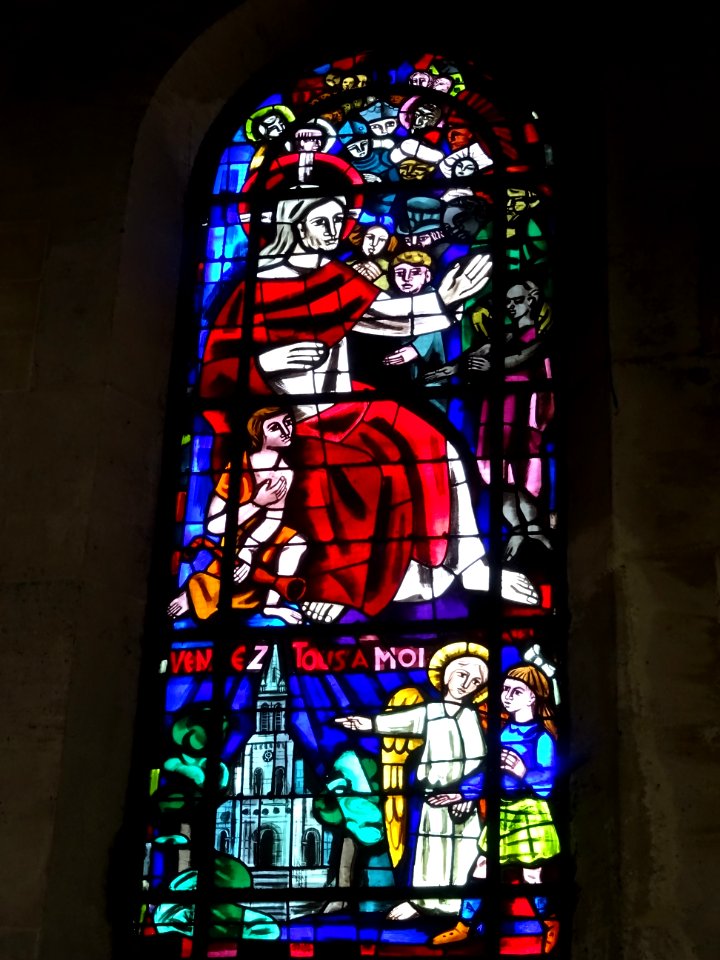 Vitrail, basilique Saint-Denys, Argenteuil, Val-d'Oise 