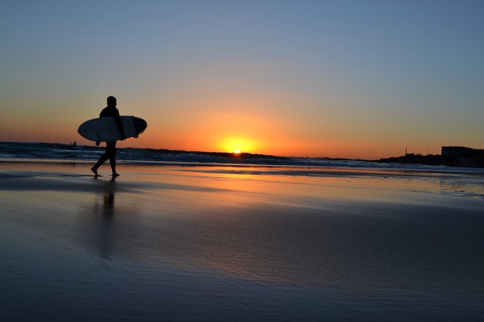 Beach sunset surf