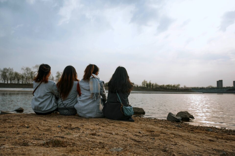 Girls gossip outdoor