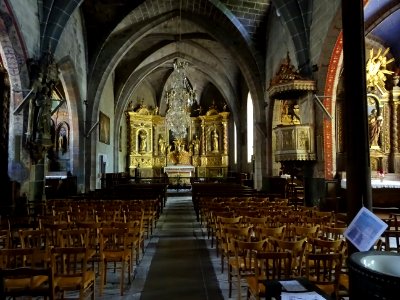 Nef, église Saint-Martin, Thiézac, Cantal 
