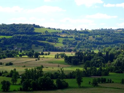 Vue depuis la route nationale entre Aurillac et Polminhac,… 
