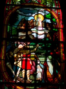 Vitrail, église Saint-Martin, Thiézac, Cantal 