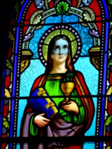 Vitrail, église Saint-Martin, Fridefont, Cantal 