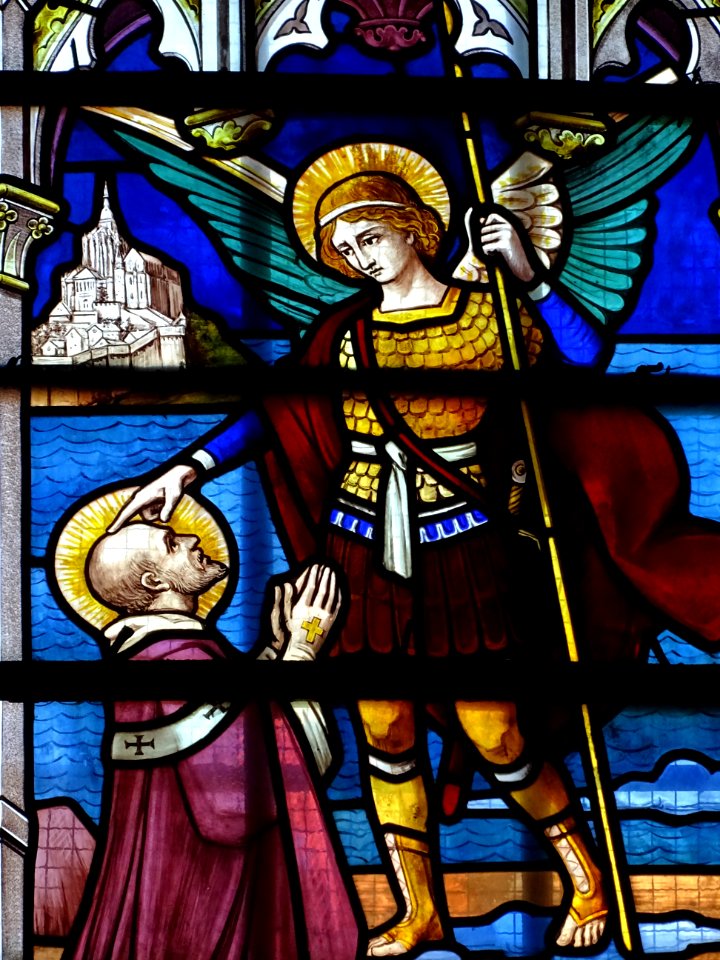 Vitrail, cathédrale Saint- Pierre, Saint-Flour, Cantal 