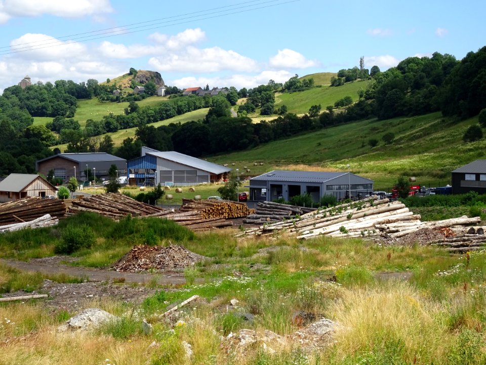 Scierie entre Murat et Albepierre-Bredons, Cantal 
